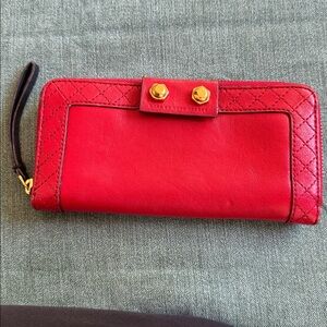 Marc By Marc Jacobs Red Quilted Leather Wallet